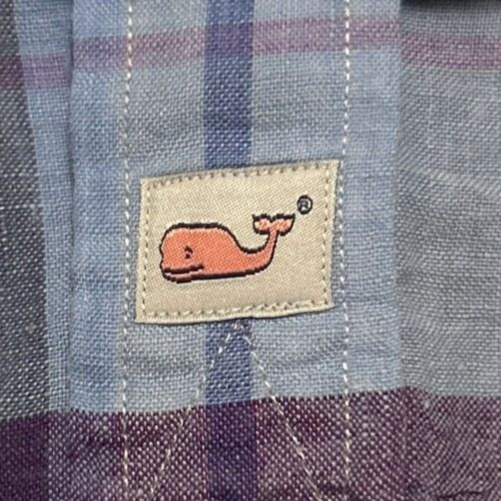 Vineyard Vines Men’s Classic Fit Murray 100% Linen Plaid Long Sleeve Shirt Sz Lg - Picture 2 of 10